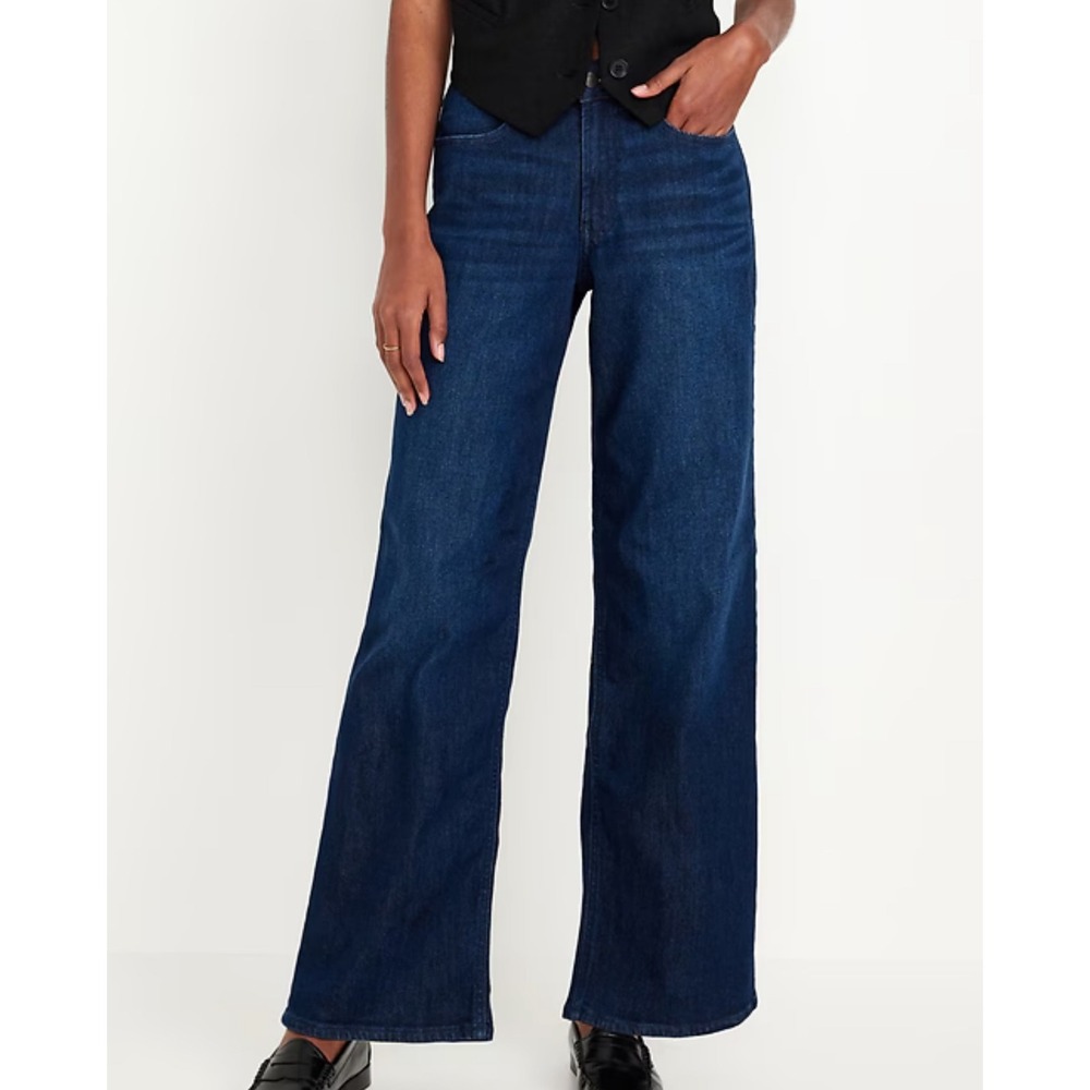 Old Navy High-Rise WOW Wide Leg Jeans Dark Wash Women's Size 6 - Picture 1 of 8